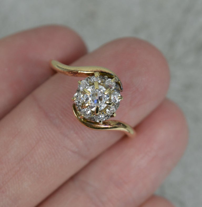 Victorian Old Mine Cut Diamond and 18ct Gold Cluster Ring on Twist For ... - A Twist On Its Old