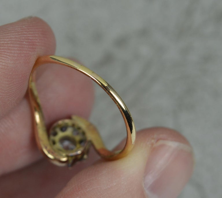 Victorian Old Mine Cut Diamond and 18ct Gold Cluster Ring on Twist For ...