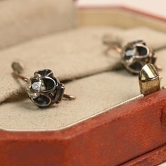 Victorian Old Mine Cut Diamond Earrings (Approx 1.8-Carats) 18K Yellow Gold