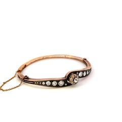 Victorian Old Mine Cut Diamond Gold Bracelet
