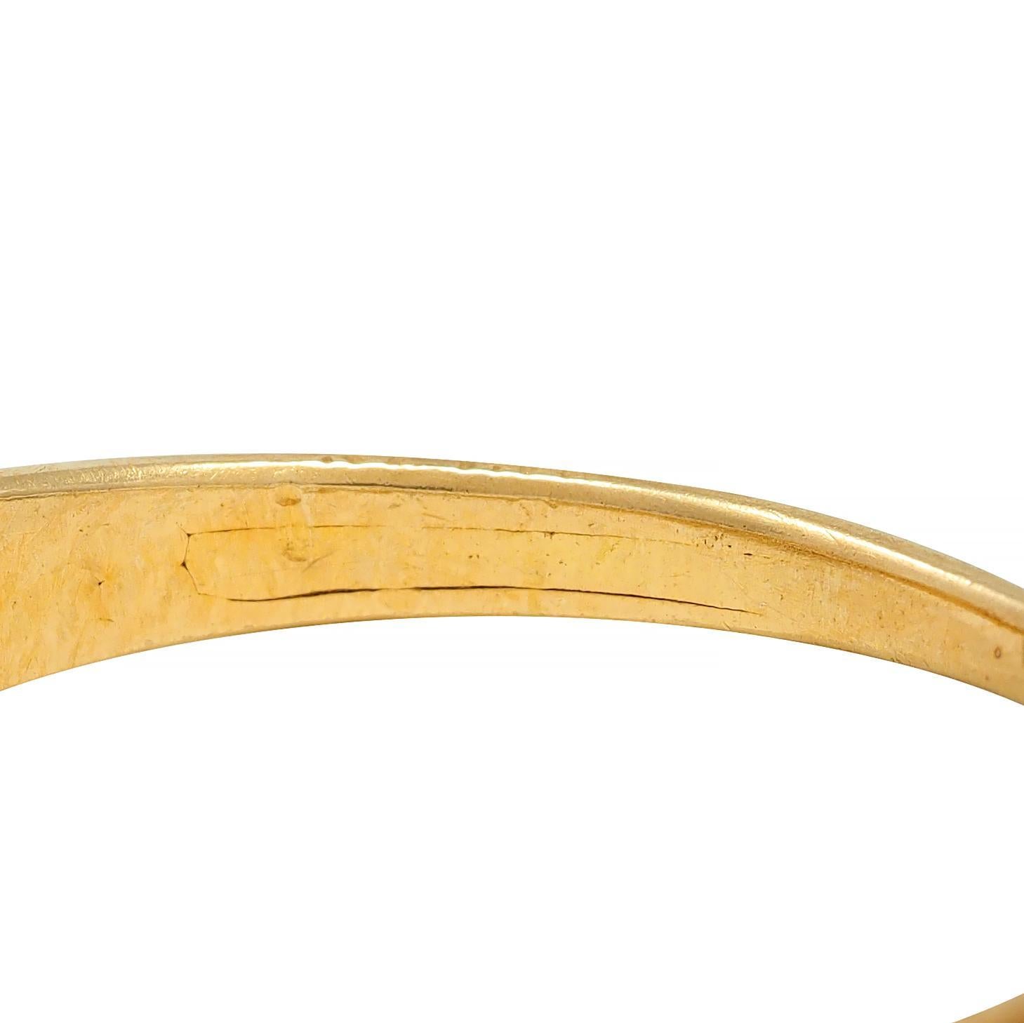 Victorian Old Mine Diamond 18 Karat Yellow Gold Belcher Antique Engagement Ring For Sale 8