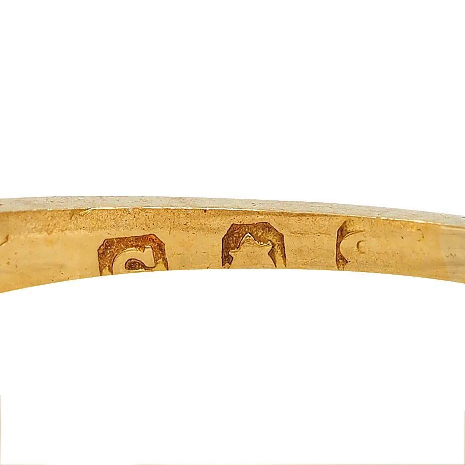 Viktorianischer Verlobungsring mit antikem Gürtel aus 18 Karat Gelbgold mit Diamanten im alten Minenschliff im Angebot 1
