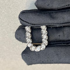 Victorian Old Mine Diamond Horseshoe Brooch