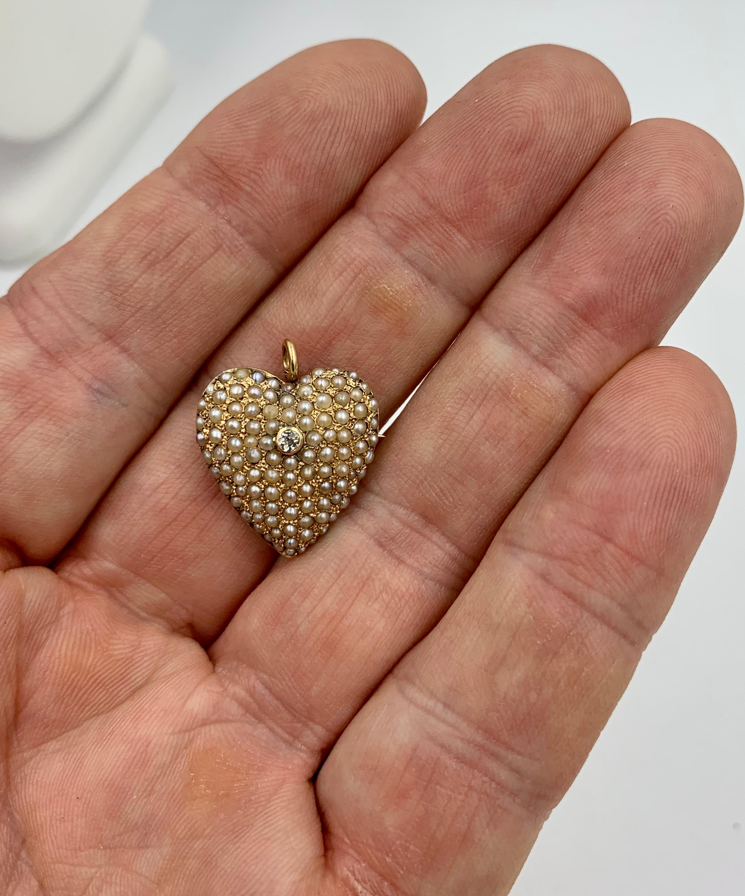 antique diamond heart pendant