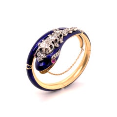 Victorian Old-Mine Diamond Serpent Bangle