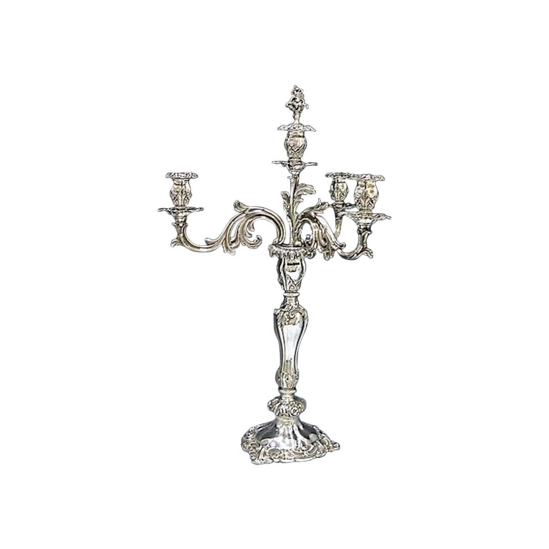 Victorian Old Sheffield Plate Four-Light Three-Branch Candelabrum, 1815 For Sale