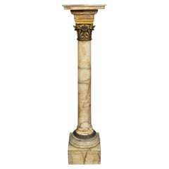 Viktorianisches Pedestal aus Onyx und Bronze