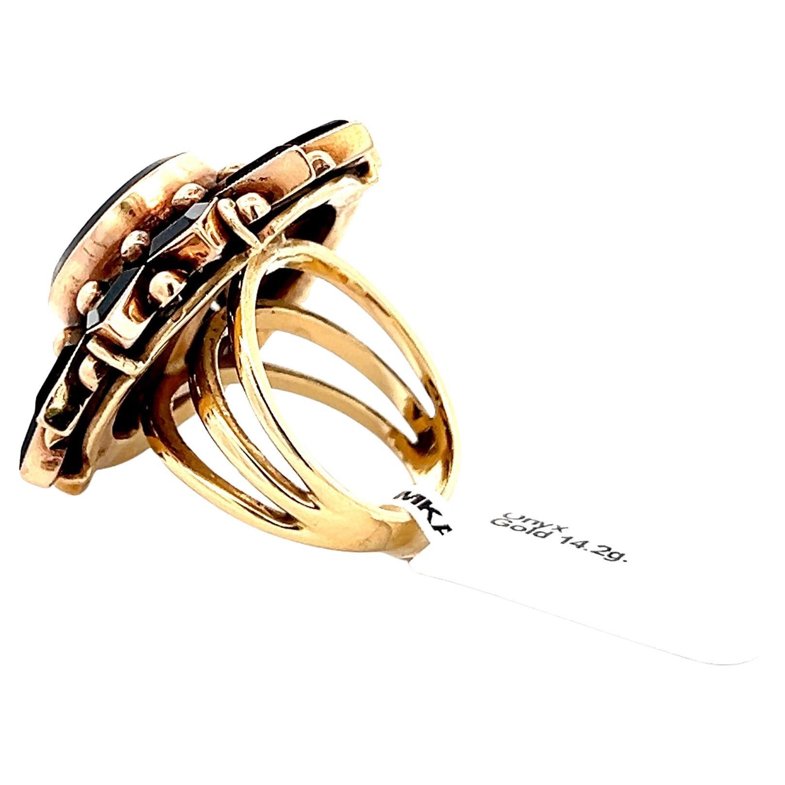 Victorian Onyx and Seed Pearl Cocktail Ring 4