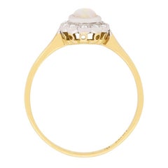 Victorian Opal and Diamond Cluster Ring, circa 1900s