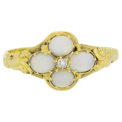 Antique Victorian Opal and Diamond Ring