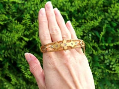 Victorian Opal and Diamond Yellow Gold Bangle