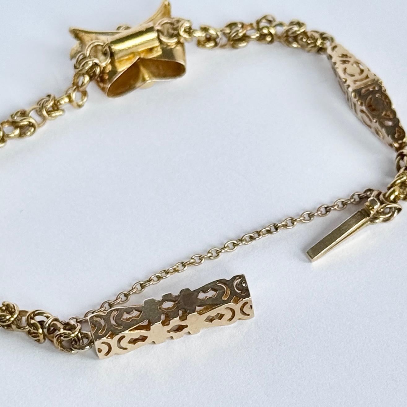 Victorian Opal and Ruby 9 Carat Gold Bracelet In Good Condition For Sale In Chipping Campden, GB