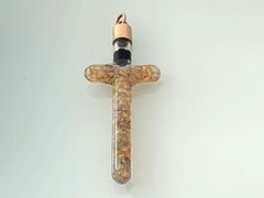 Victorian Opal Chips Glass Cross Pendant