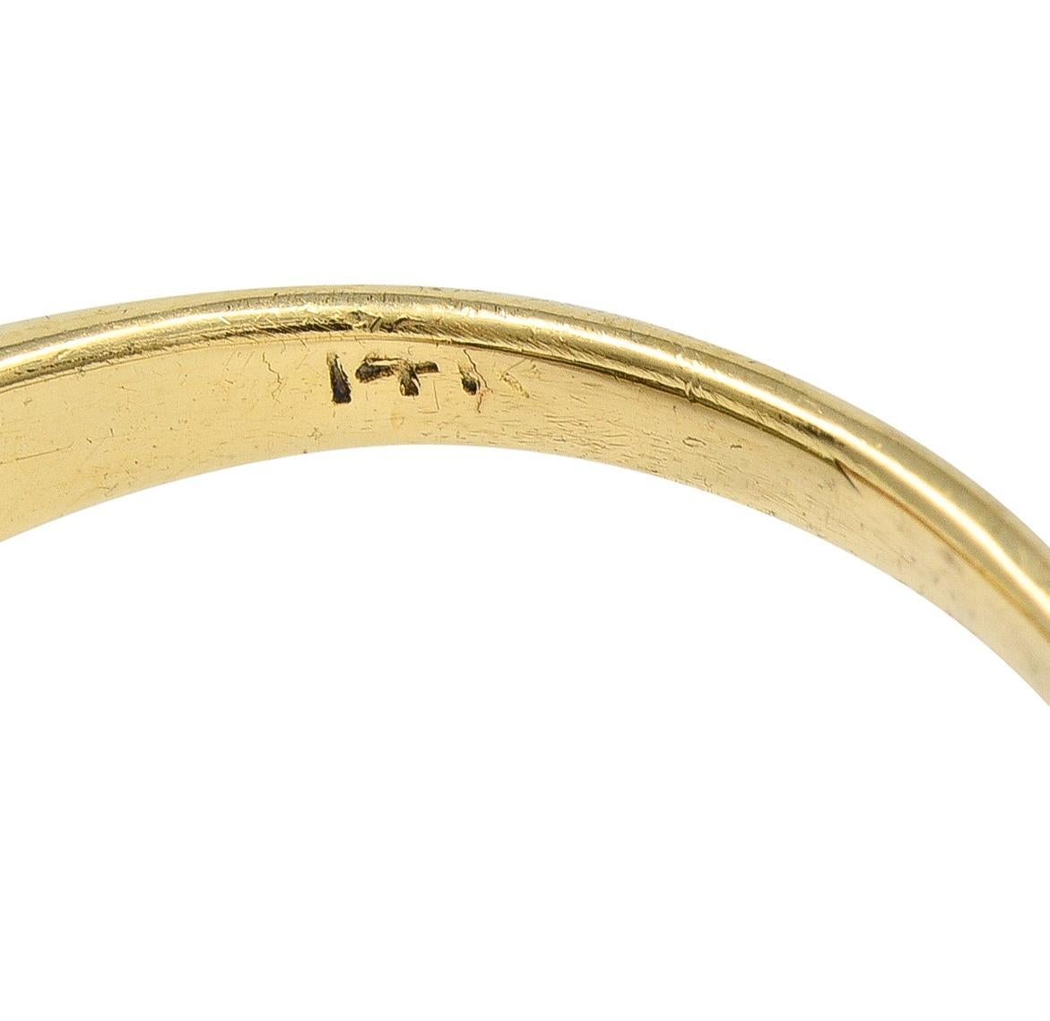 Bague Victorienne Opale Diamant Or Jaune 14 Karat Bague Opale Antique en vente 1