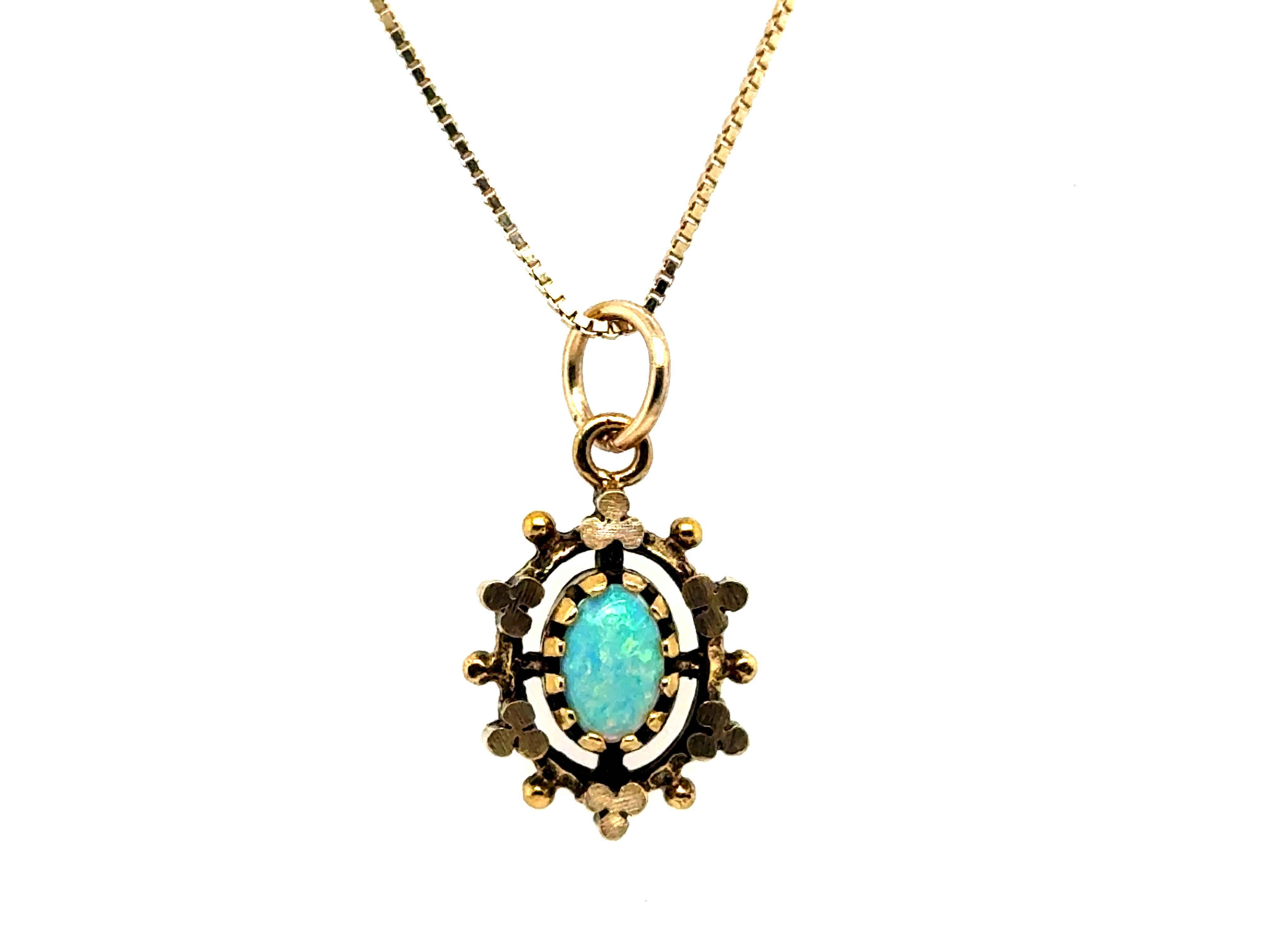 Genuine Original Antique from the 1890's Victorian Opal Necklace Pendant 14K Yellow Gold Vintage 


Featuring a Natural Genuine 6 x 4mm Oval Cabochon Opal Gemstone

Opal Has  Ton of Firepower

Feminine & Flirty

100% Natural Opal Gemstone

Intense