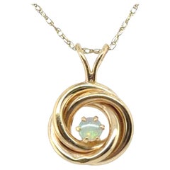 Victorian Opal Necklace Pendant Love Knot 14K Yellow Gold Original 1890
s Victorian Opal Necklace Pendant Love Knot 14K Yellow Gold Original 1890
s