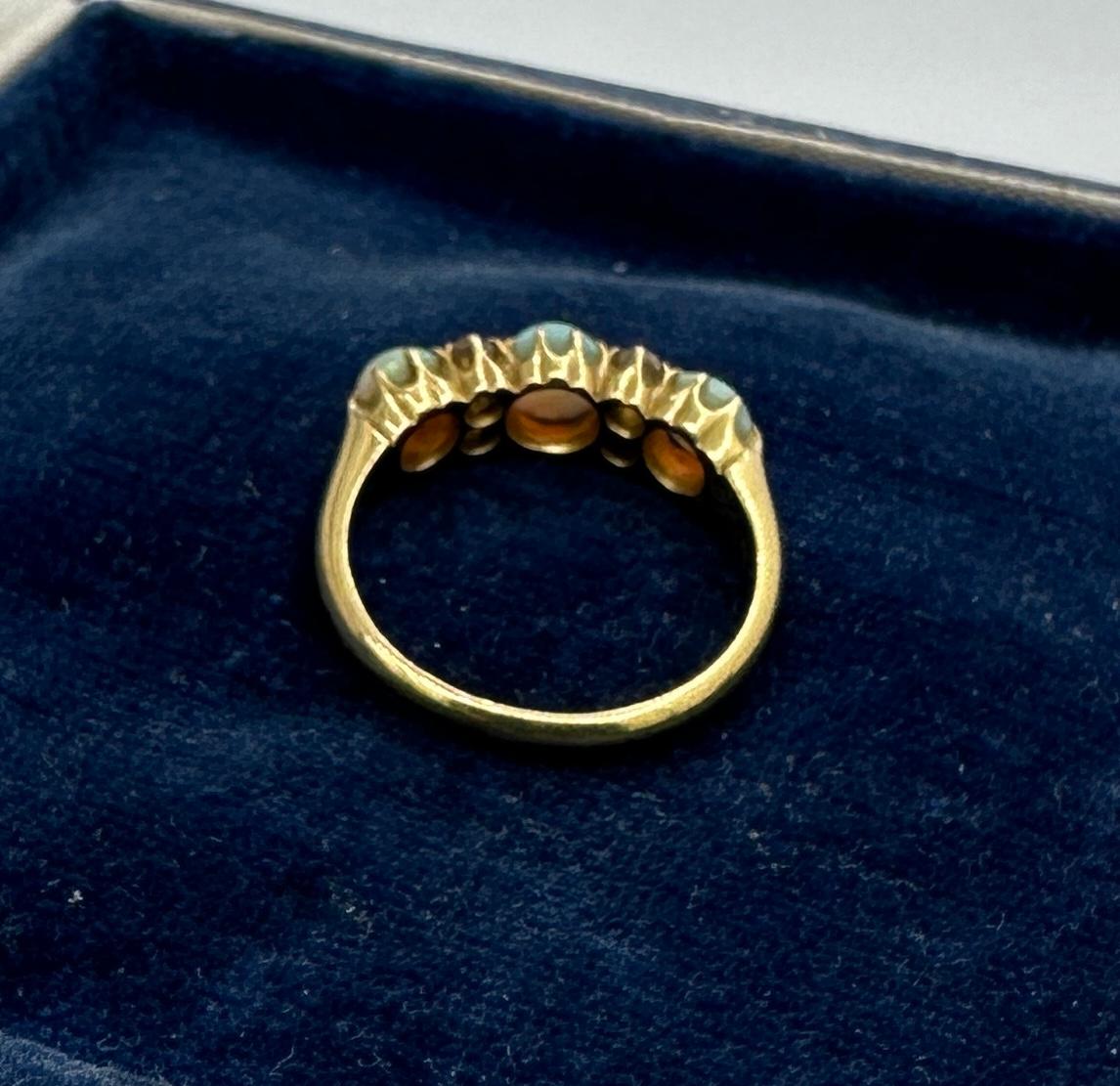 Victorian Opal Old Mine Cut Diamond Ring 18K Gold Antique Wedding Engagement en venta 5