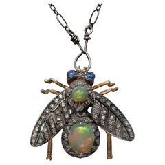 Viktorianischer Opal-Anhänger mit Diamanten
