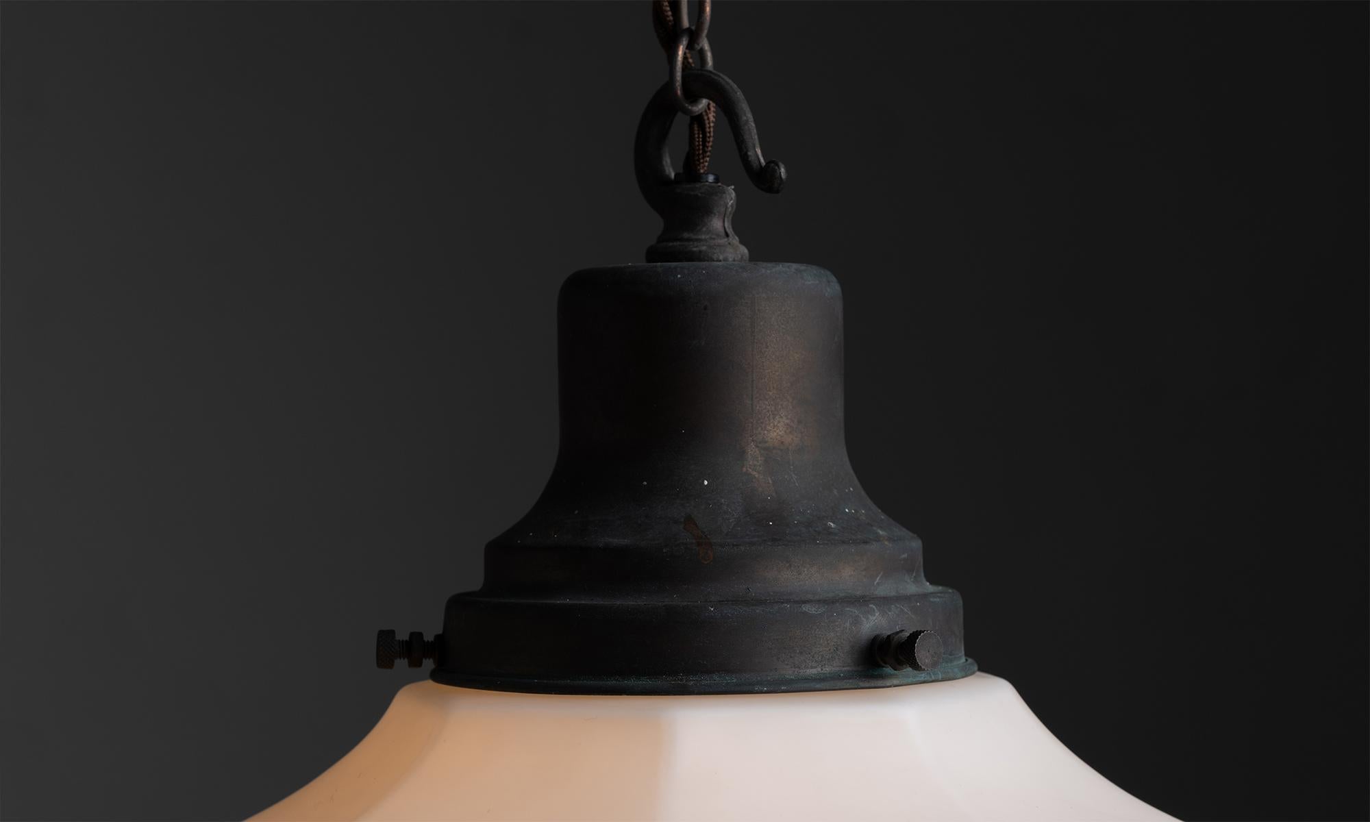 Victorian Opaline Milk Glass Pendant, England, circa 1900 In Good Condition In Culver City, CA