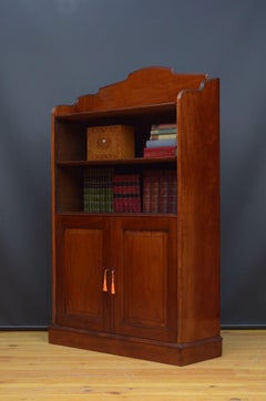 Victorian Mahogany Open Bookcase with Adjustable Shelves, c1880