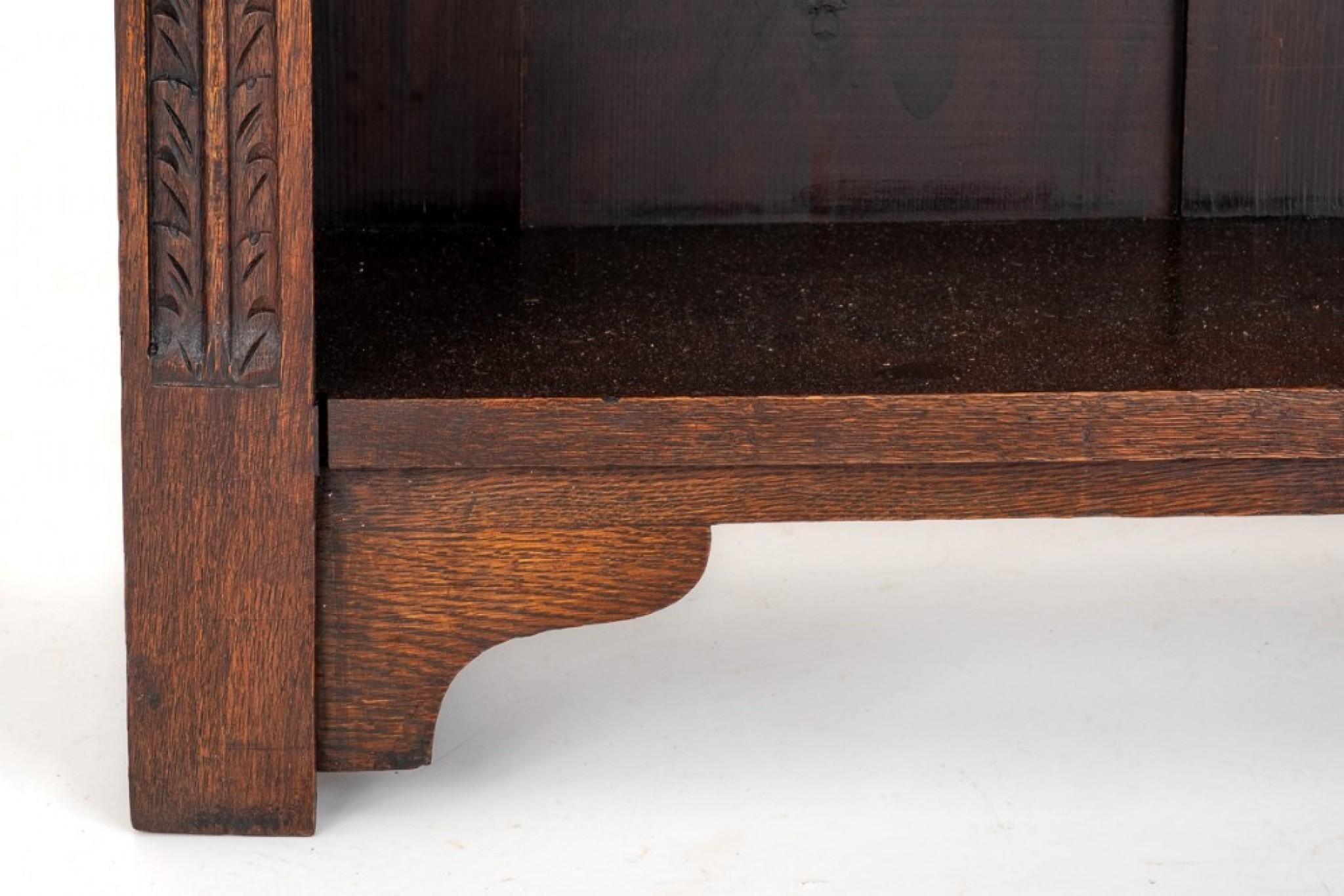Victorian Open Bookcase Oak 1900 For Sale 2
