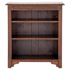 Viktorianischer offener Bücherschrank Eiche 1900