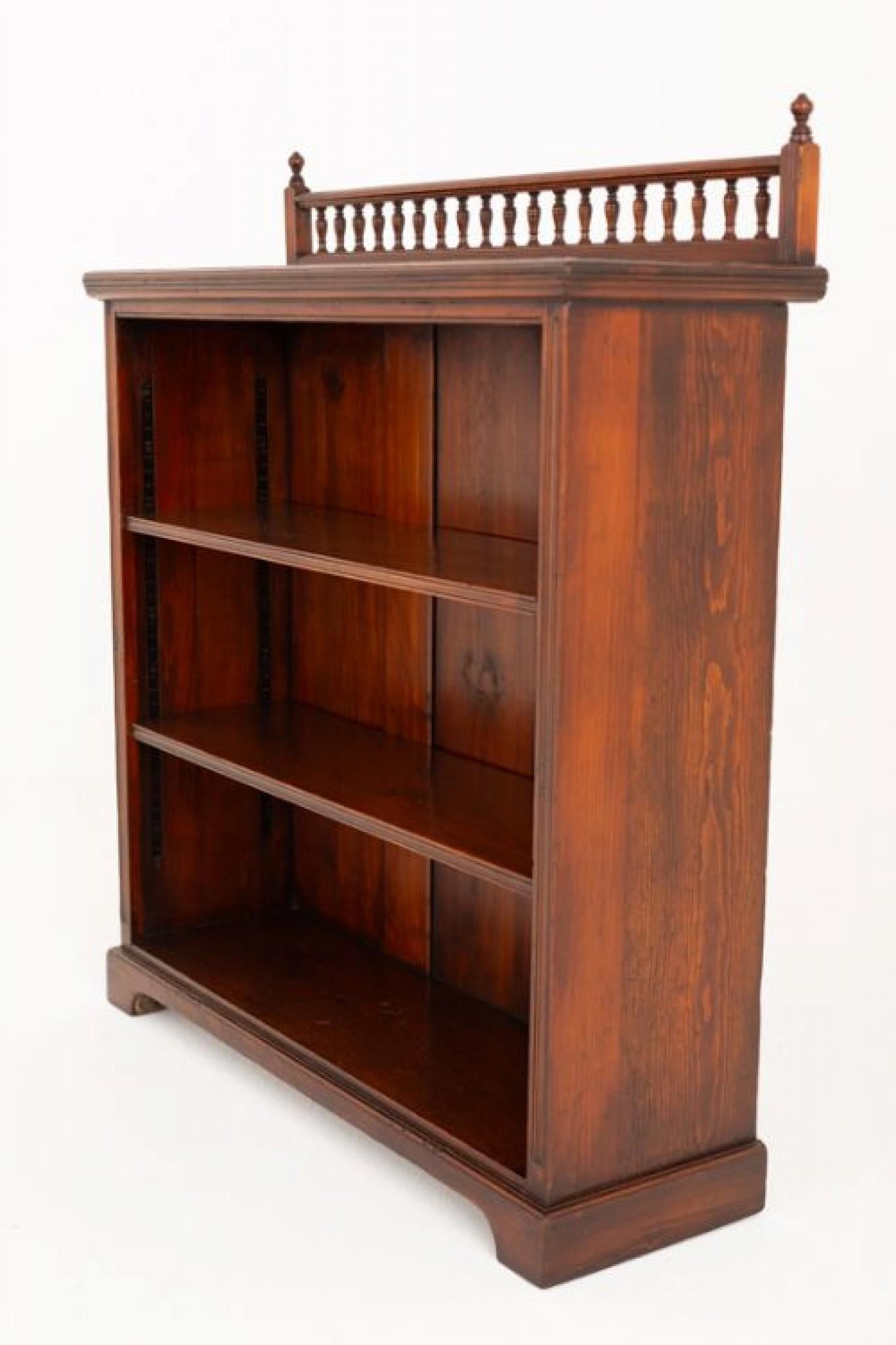 Victorian stained pine open bookcase.
Circa 1880
The bookcase stands upon a shaped plinth base.
Having 2 adjustable shelves.
We can ship to anywhere in the world - including the US - so please get in touch for shipping quotes or any other