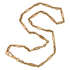 Antique Victorian Open Wirework Link Watch Chain Necklace