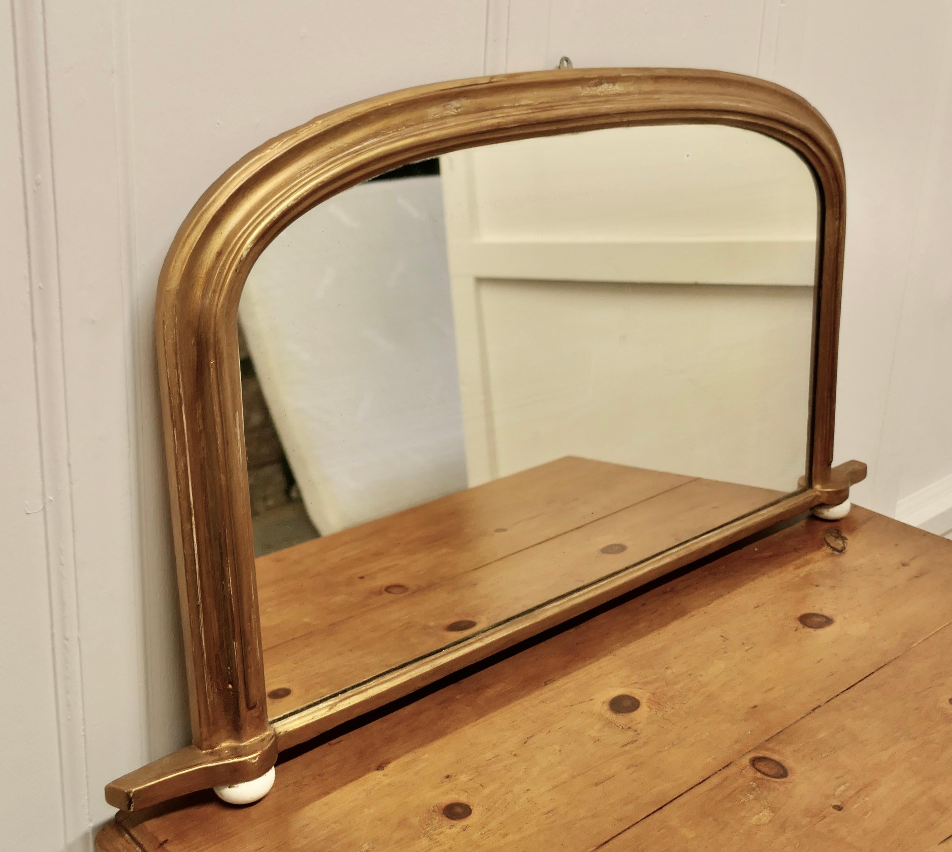 Viktorianischer Original Altgold-Übermantel-Spiegel (19. Jahrhundert) im Angebot