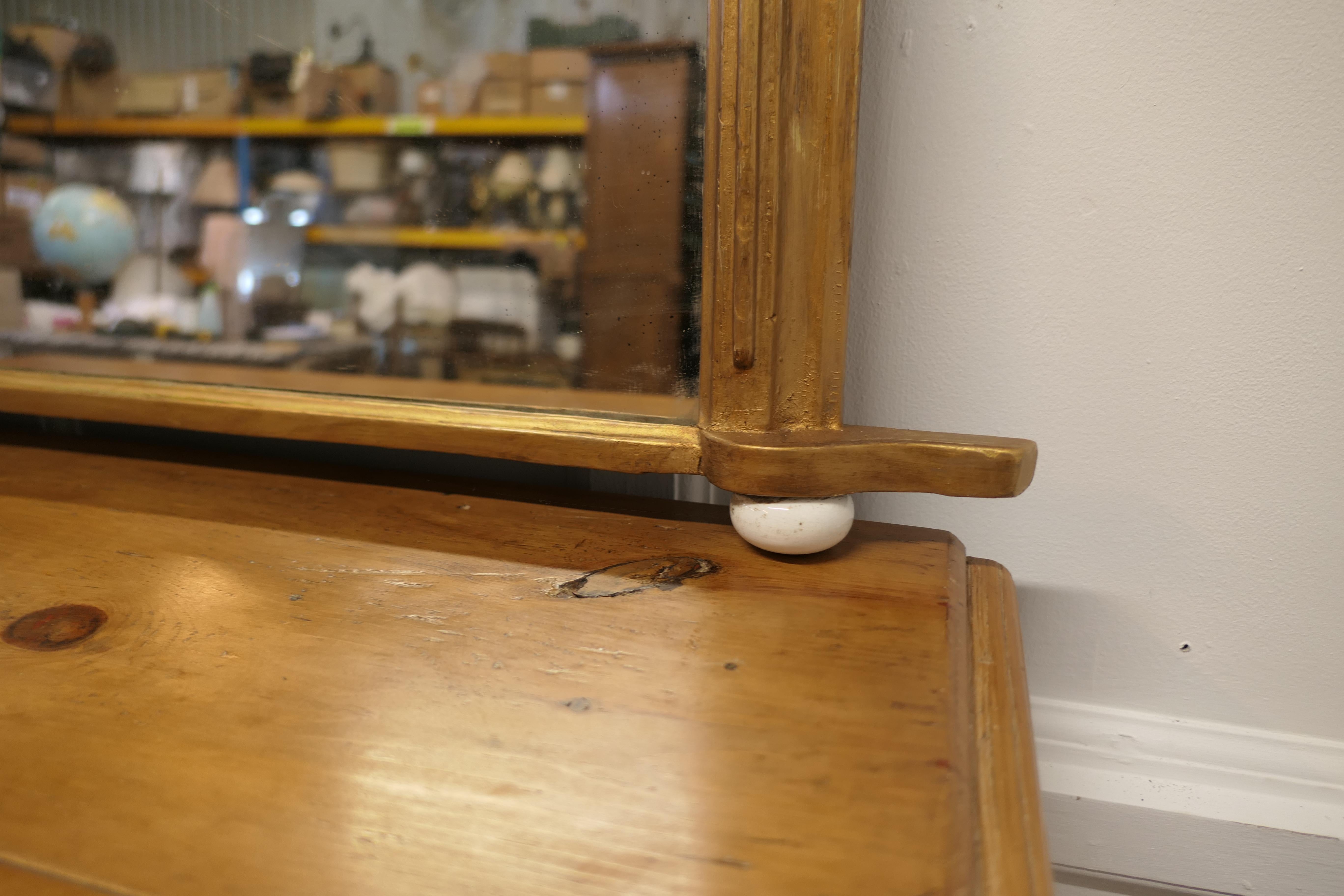 Victorian Original Old Gold Over-Mantle Mirror In Good Condition In Godshill, Isle of Wight