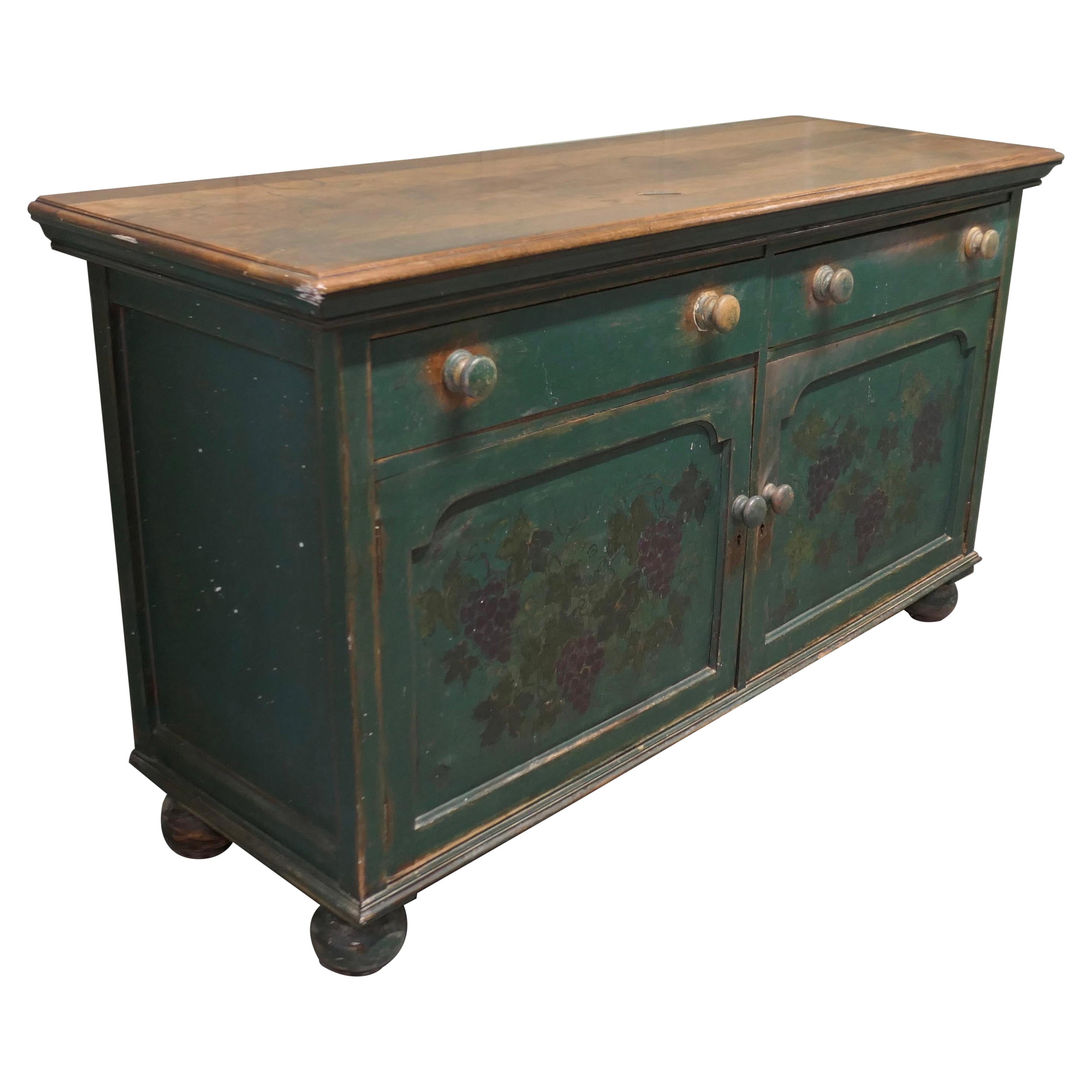 Victorian Original Painted Dresser Base, Kitchen Cupboard, Sideboard For Sale