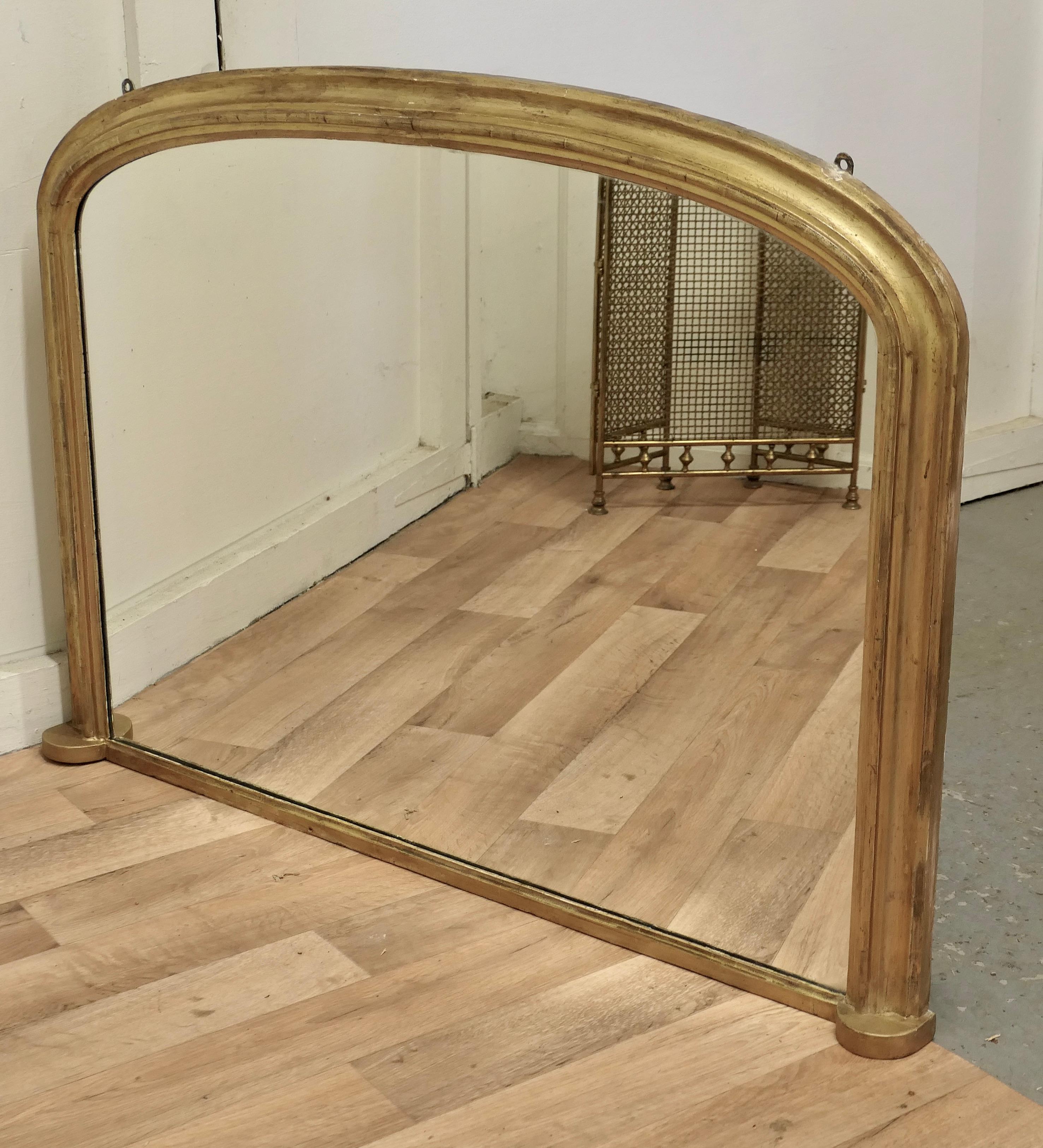 Victorian Original Shabby Gold Over-Mantle Mirror In Good Condition In Chillerton, Isle of Wight