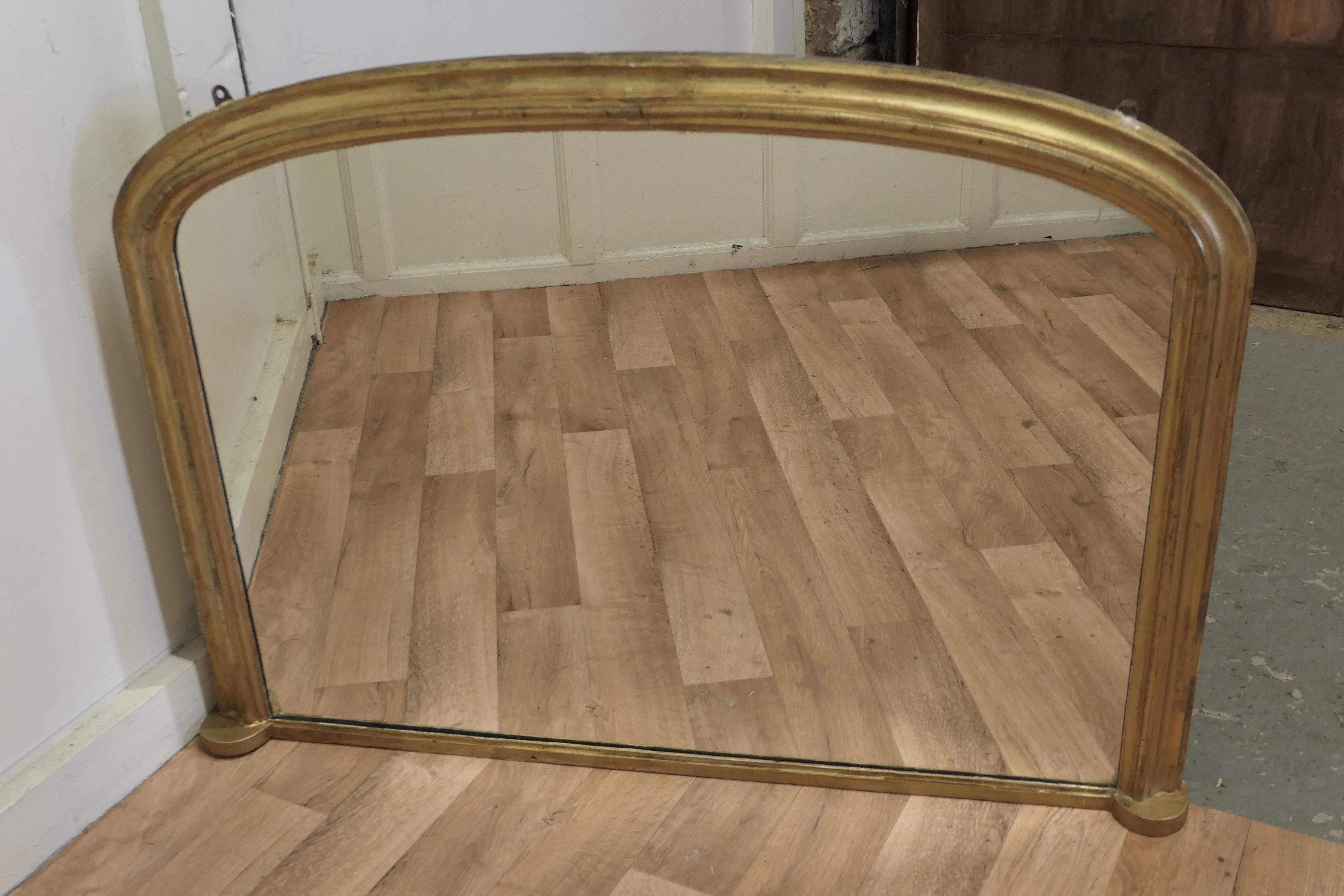 Giltwood Victorian Original Shabby Gold Over-Mantle Mirror