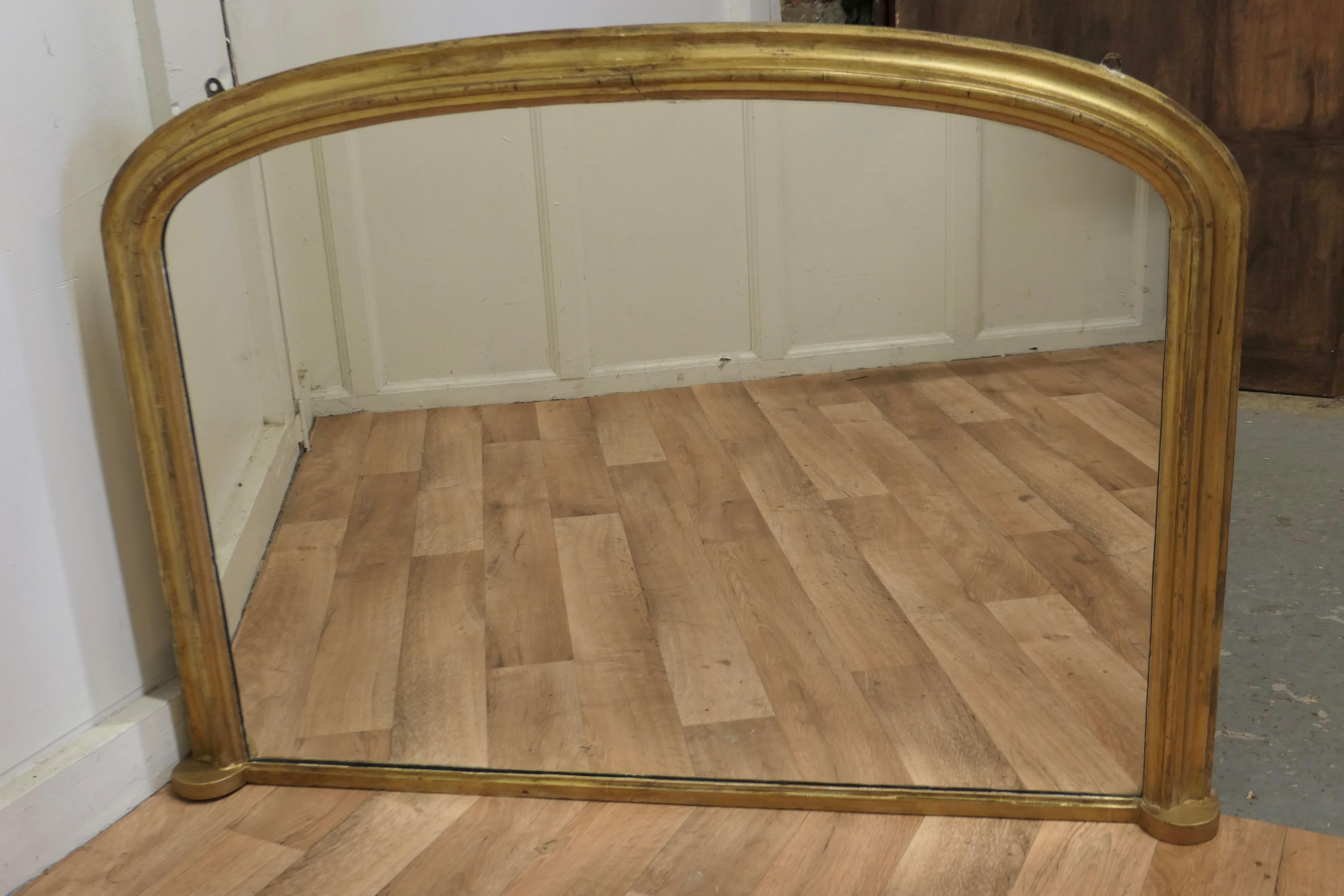 Victorian Original Shabby Gold Over-Mantle Mirror 1