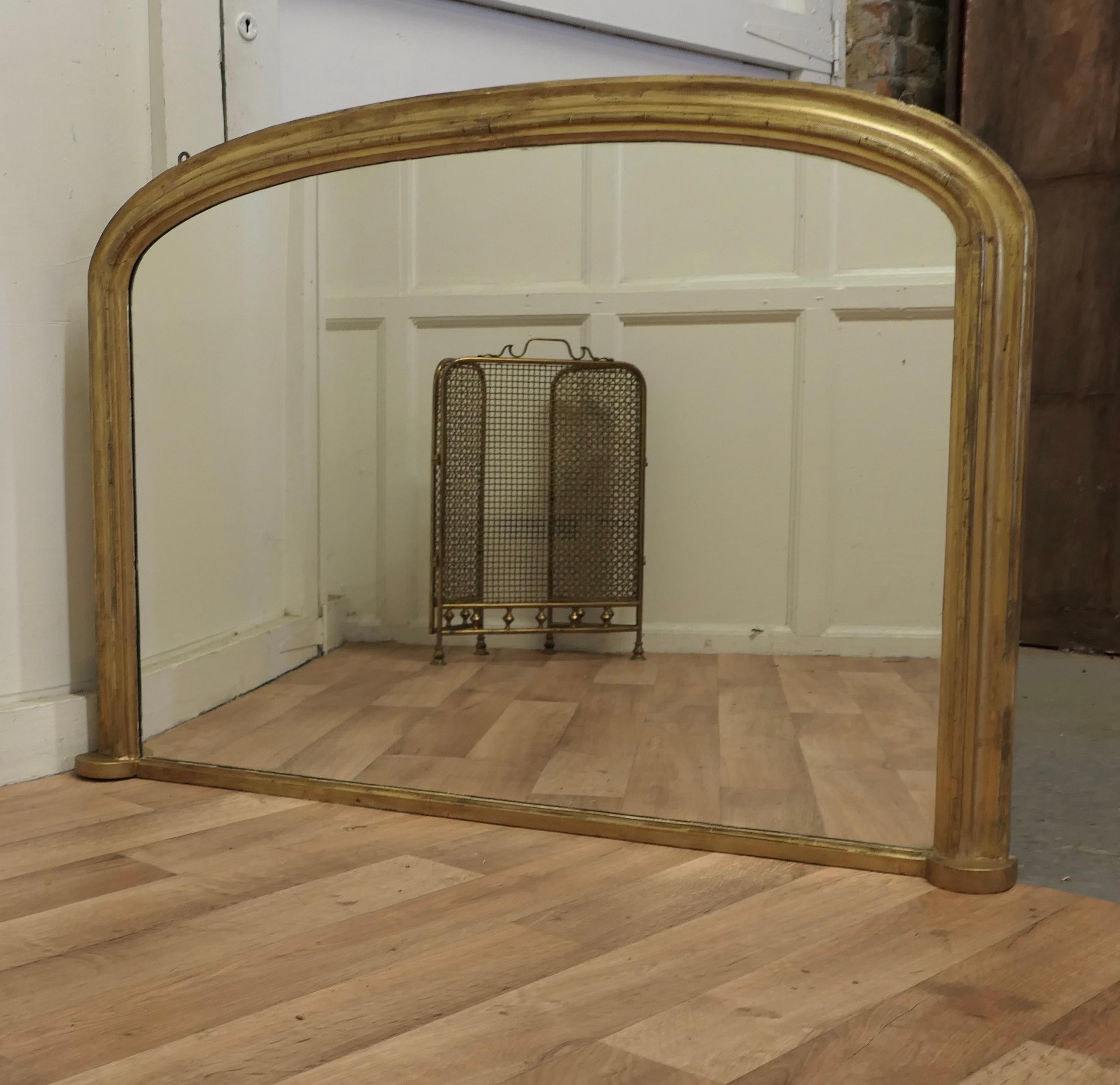 Victorian Original Shabby Gold Over-Mantle Mirror 2