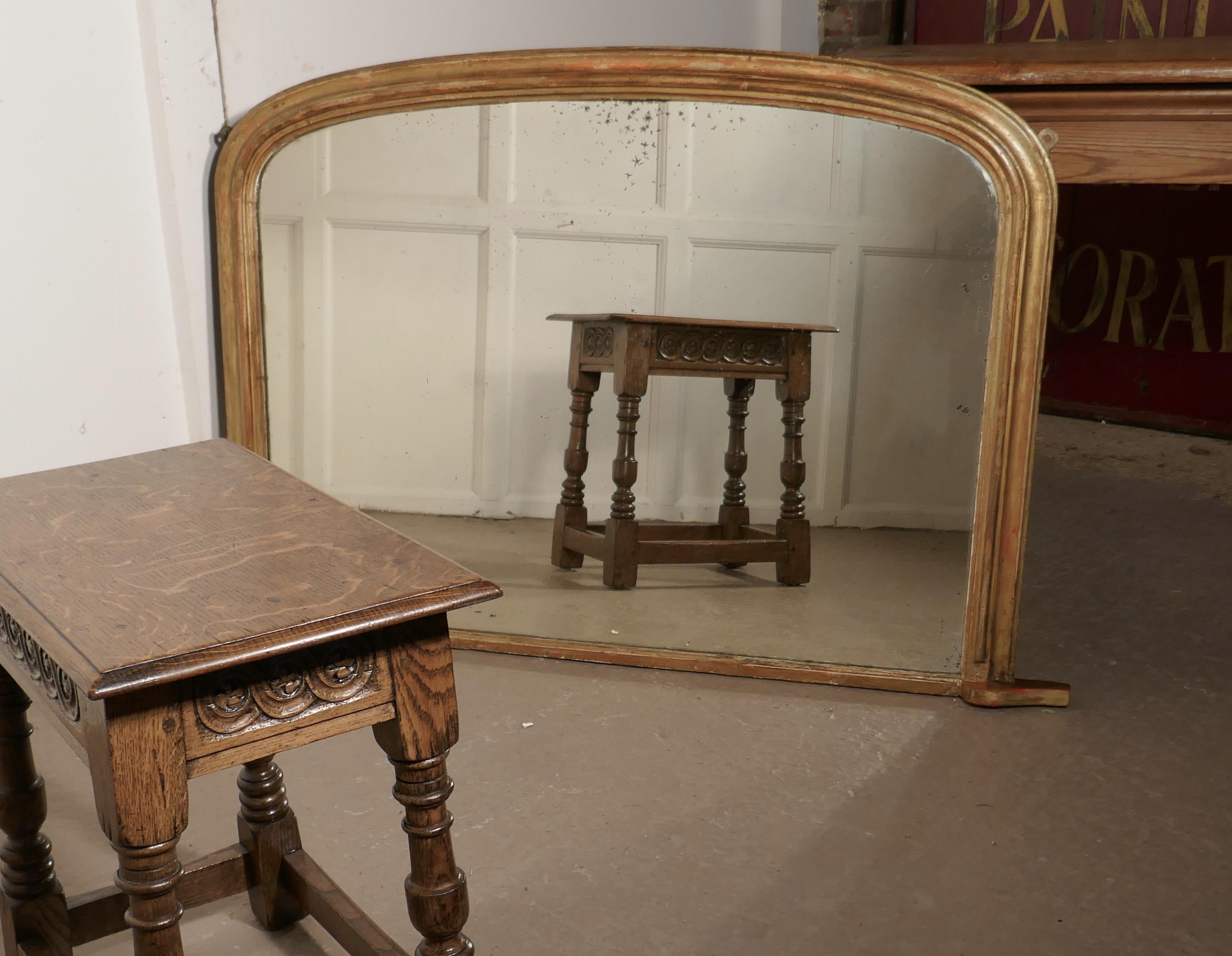 Victorian Original Shabby Look Gold Overmantel Mirror 3