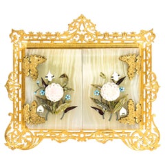 Victorian Ormolu Hardstone Double Portrait Miniature Photo Frame, 19th Century