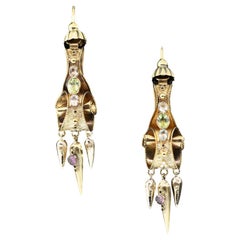 Antique Victorian Ornate Earrings Circa 1880s