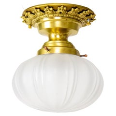Victorian Ornate Flush Mount with Onion Glass