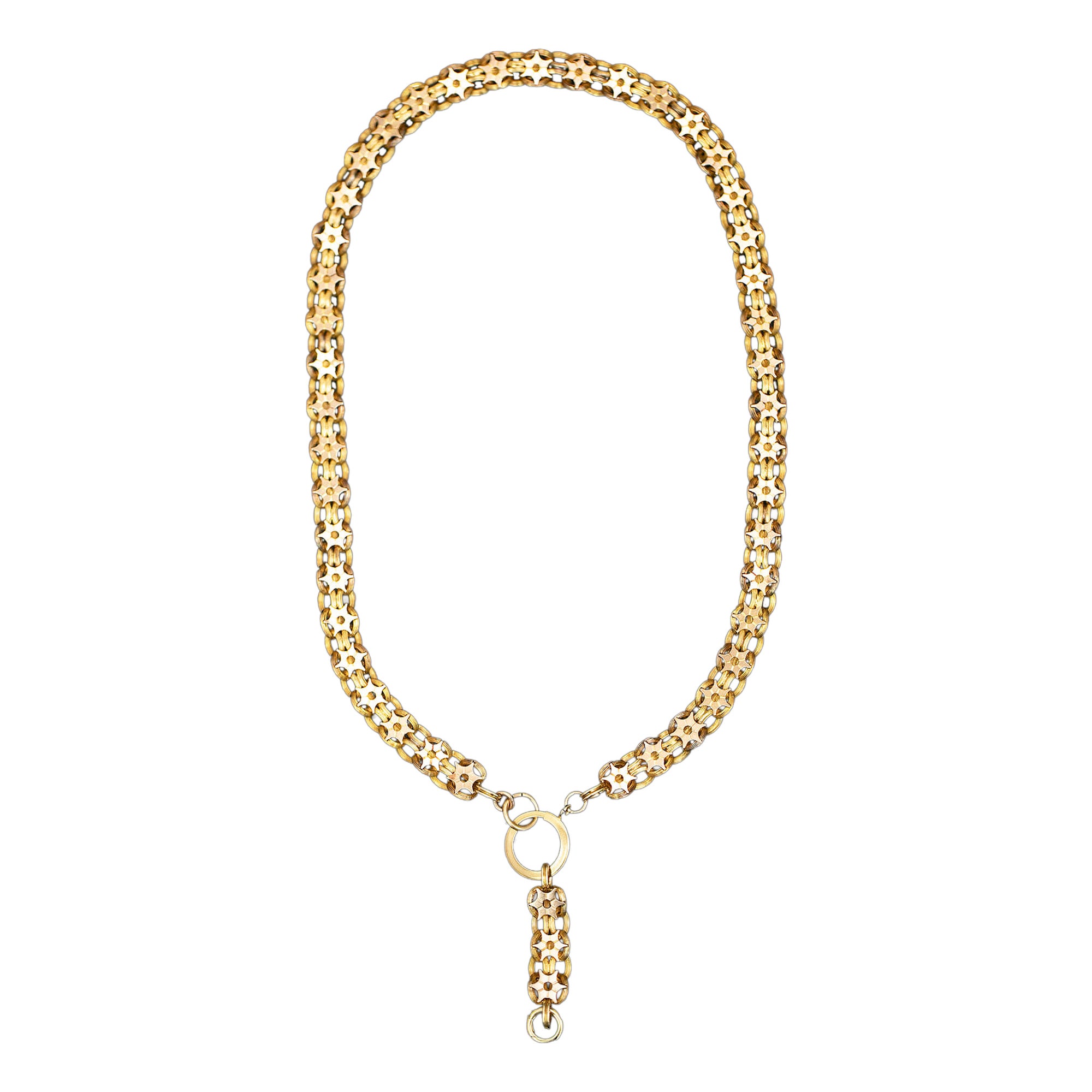 Collar Victoriano Ornamentado de Oro Amarillo con Estrella Circa 1880s en venta