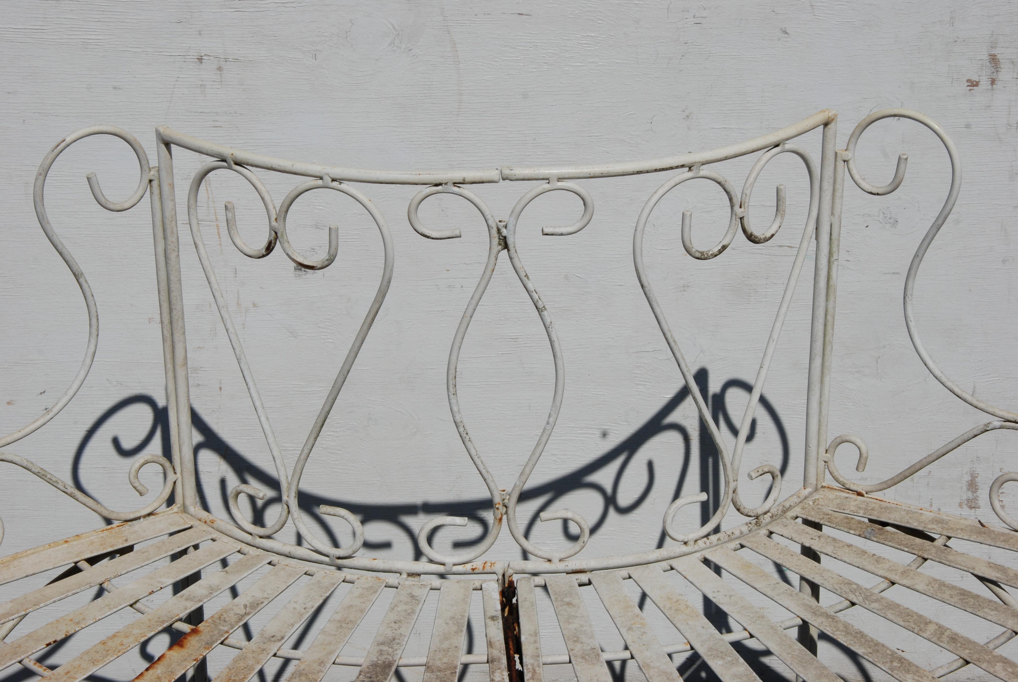 Wrought Iron Victorian Outdoor Tree Settee Bench 