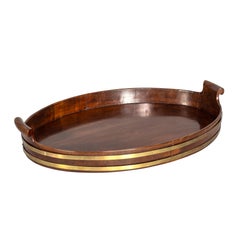Victorian Oval Brass Bound Tray