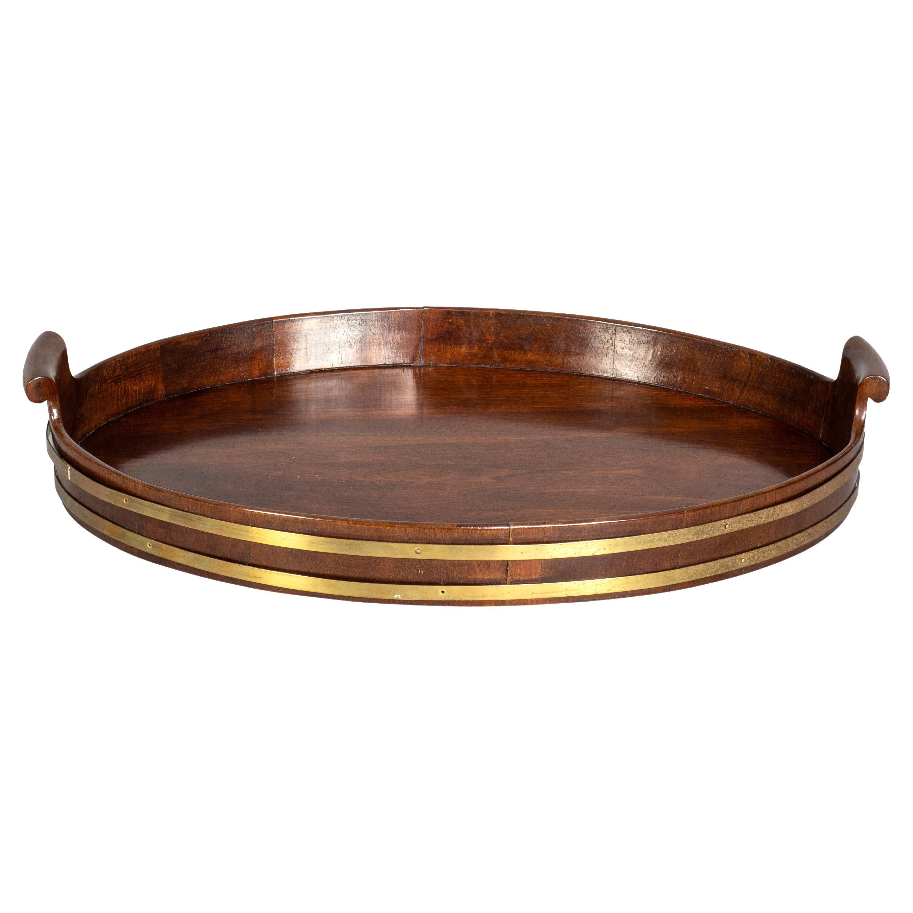 Victorian Oval Brass Bound Tray