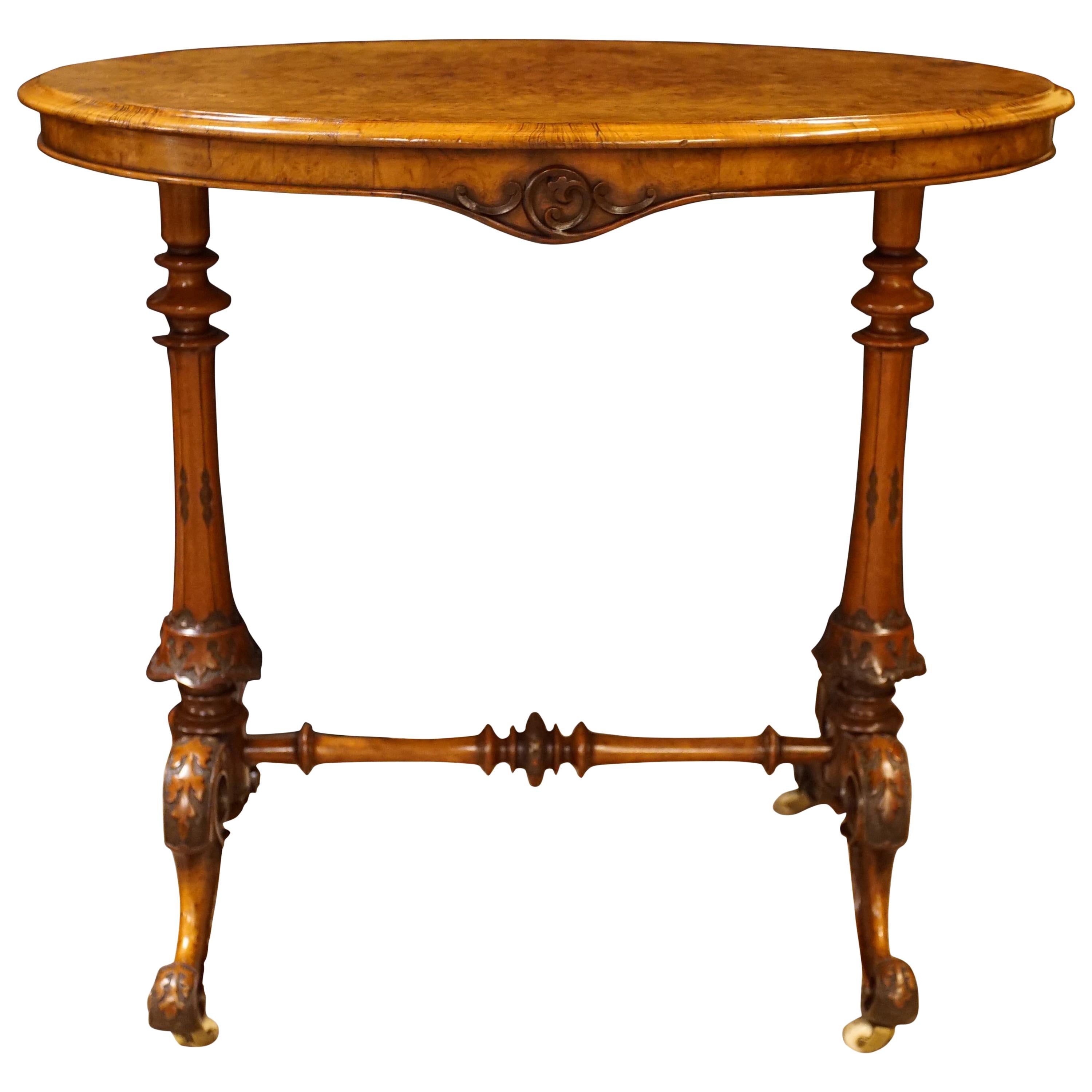 Victorian Oval Burr Walnut Occasional Table