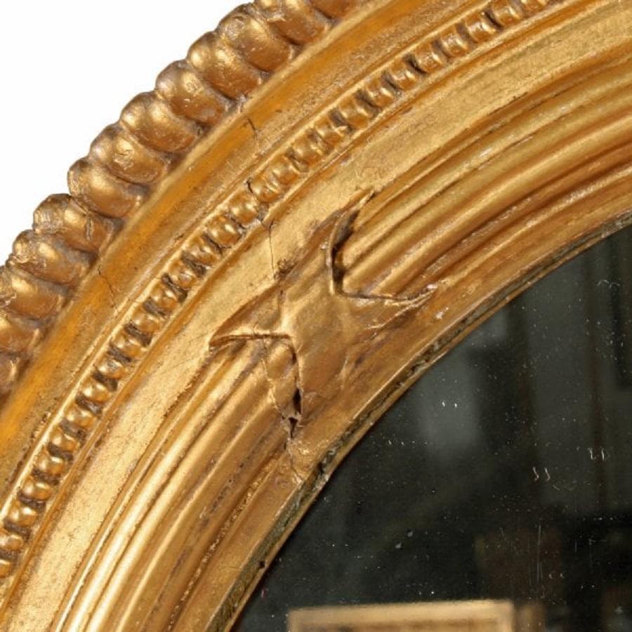 Victorian Oval Gilt Wall Mirror, 19th Century In Good Condition For Sale In London, GB