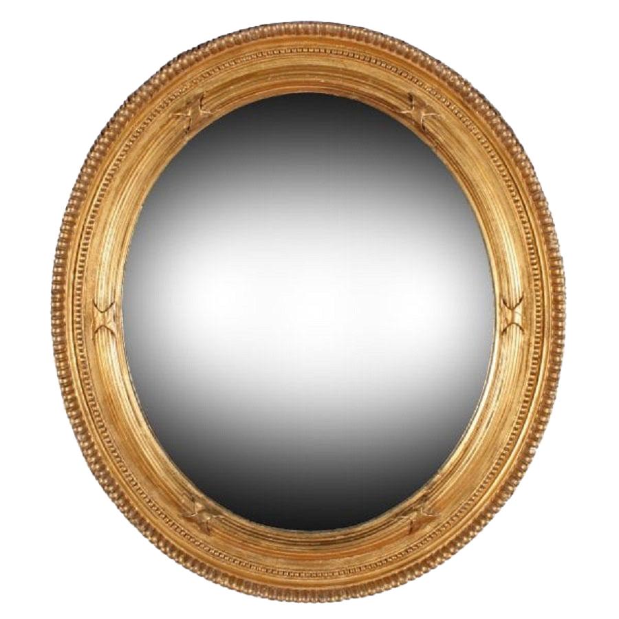 Victorian Oval Gilt Wall Mirror, 19th Century For Sale