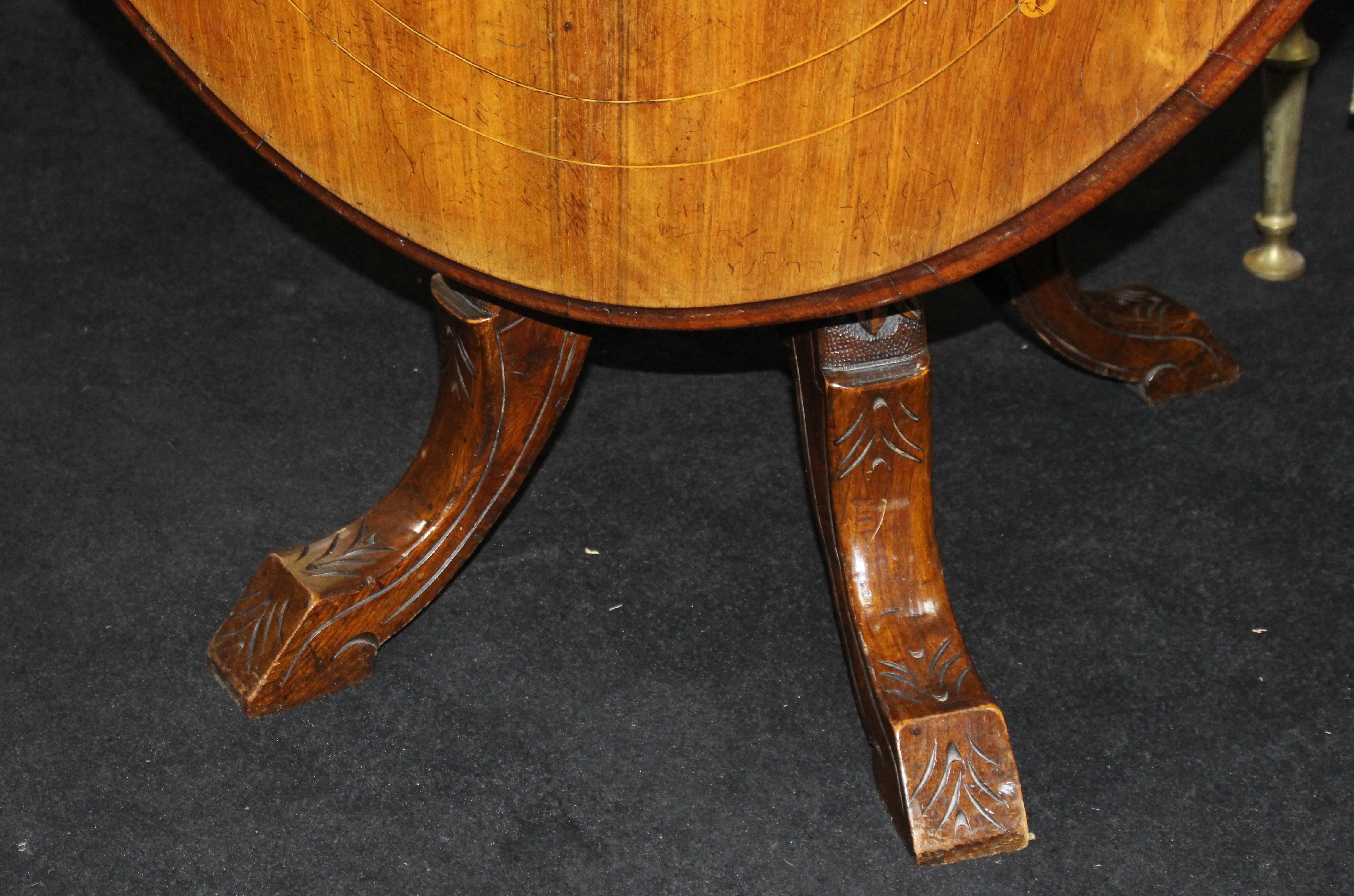 Victorian Oval Inlaid Tilt-Top Table 6