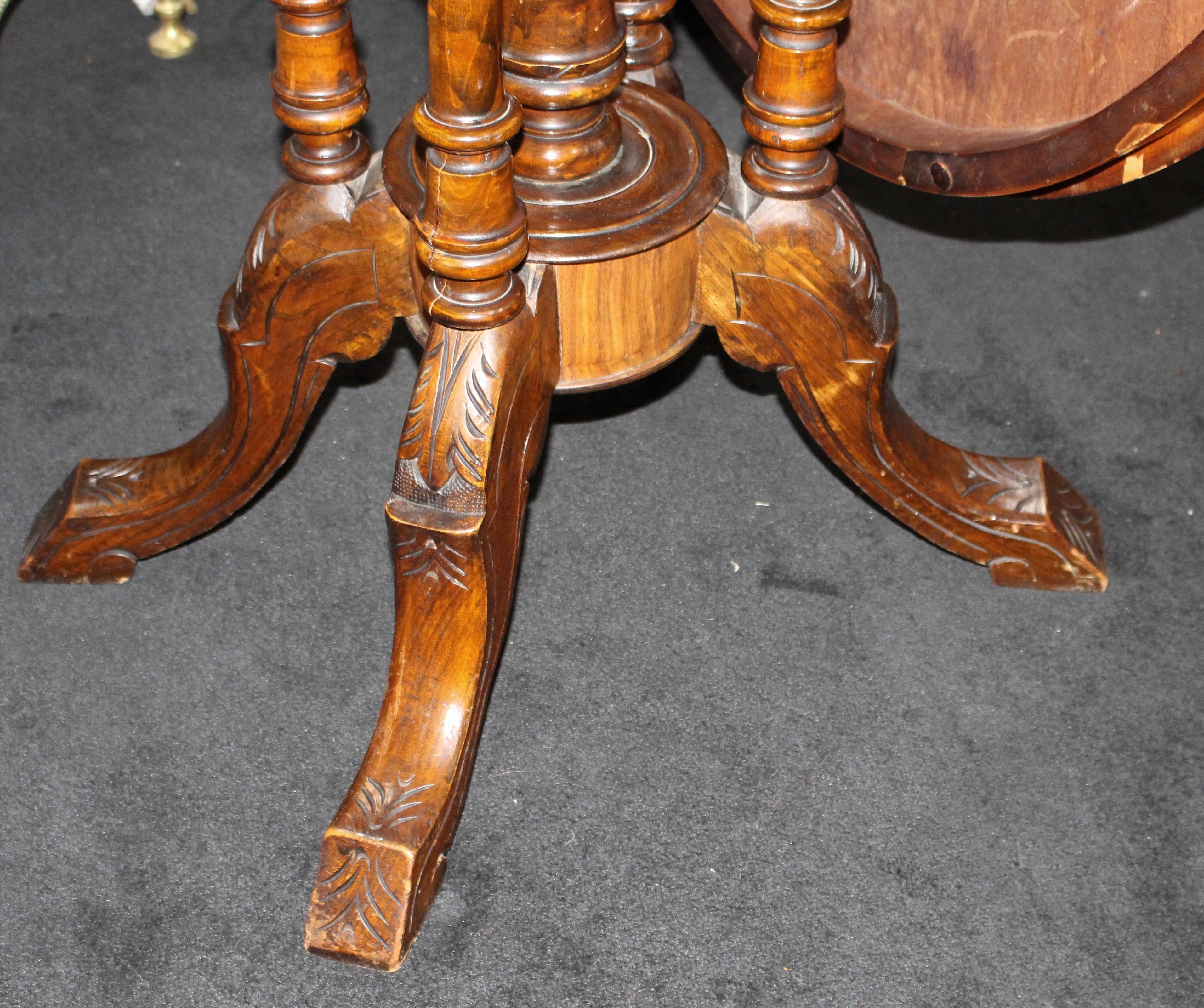 Victorian Oval Inlaid Tilt-Top Table 7