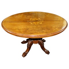 Victorian Oval Inlaid Tilt-Top Table