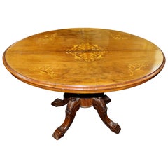 Victorian Oval Inlaid Tilt-Top Table
